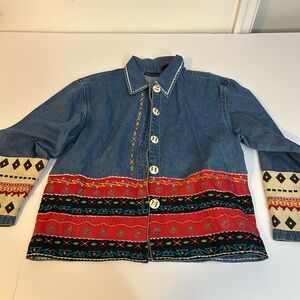 New Directions Denim Jacket with embroidery
